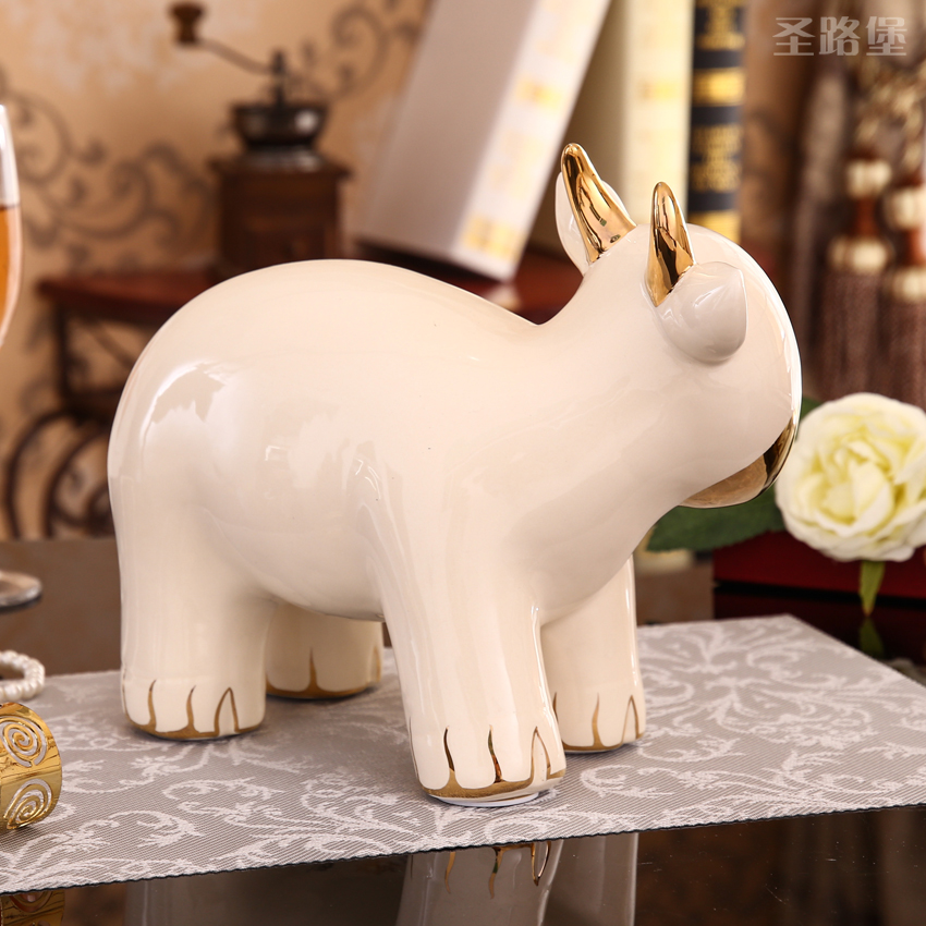 SAN road fort European ceramic furnishing articles furnishing articles children bedroom adornment zodiac cattle household adornment bag in the mail