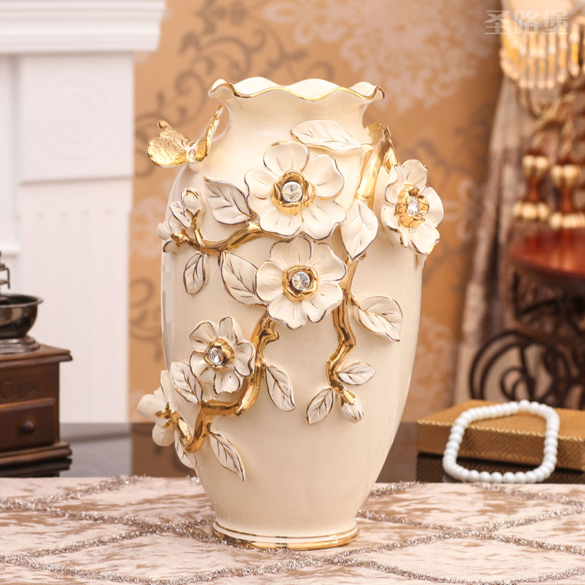European vase simulation flower tea table soft outfit ceramic jewelry TV ark place to live in the sitting room porch decoration