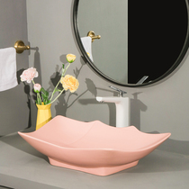 Special-shaped table upper basin hotel wash basin ceramic toilet washbasin home art wash basin matte powder single Basin