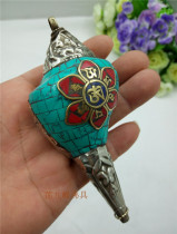 Tibetan Trading Method Nepal hand - hidden silver turquoise concrete concrete 8 for left spiral coil