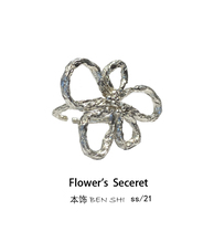 This decoration niche original independent design 2021 flower series best friend opening 999 silver handmade ring