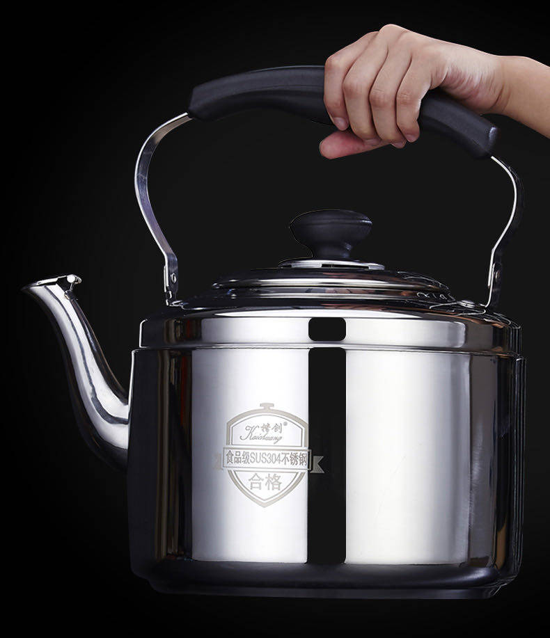 巨厚特纯304不锈钢烧水壶鸣笛大容量煤气燃气电磁炉家用煲水壶10l