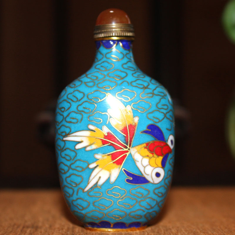 中国风景泰蓝鼻烟壶掐丝珐瑯仿古纯手工非遗艺品