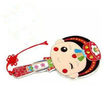 Folk Hanbok doll Cartoon Doll holding mirror handle mirror portable makeup mirror