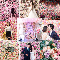 Simulation wall fake wall interior door decoration background wall wedding photography network red door shop window rose wall