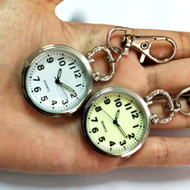Large dial Old man luminous clear Large digital mens and womens pocket watch Keychain hanging watch Student exam quartz watch