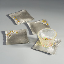Japanese pure tin coaster tea cup cushion hand hammer eye pattern Kung Fu Tea Cup decoration cup holder dry bubble tea ceremony spare parts