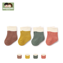 Baby socks autumn and winter cotton thickened warm newborn socks loose mouth