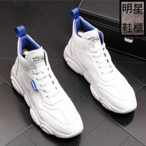 Stars New Hong Kong Tide Cards Old Daddy Shoes Men Casual High Help Board Shoes Han Edition Trend Sports Net Red Pure Color White Shoes