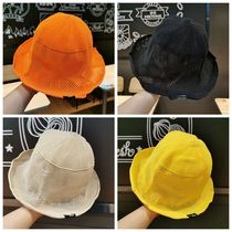 Korean baby hat net hat childrens sunshade sun hat male and female child bucket hat mesh fishermans hat straw hat