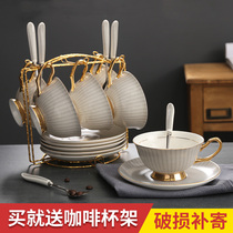 European coffee cup High-grade ceramic cup Simple creative afternoon tea coffee cup set with dish spoon Wedding gift
