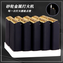 Metal matte black 50 grinding wheel lighter developed to do printing explosion-proof one-time custom advertising