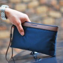 Mens handbag large capacity handbag Korean canvas bag casual mens bag wrist bag mobile phone bag Oxford cloth nylon