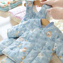 Handmade cotton clothes baby pure cotton clothes cotton jacket straps cotton pants suit boys and girls children baby thickened inner bladder