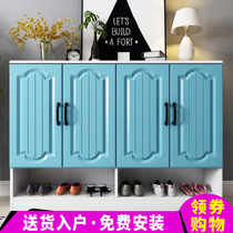 European-style shoe cabinet household door multi-layer living room storage cabinet porch cabinet modern simple balcony wooden locker