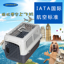 Small pet dog air box with skylight Double-door air transport special cat and dog portable out of the check-in box