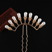 Hanfu with headdress full set of ancient hairpin hairpin hairpin Super fairy ancient style hair accessories ancient costume step shake girl