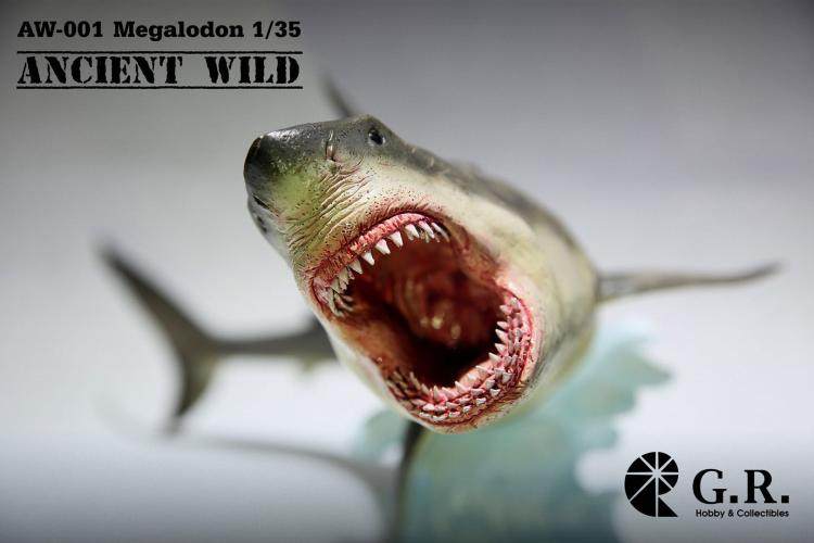 33toys grtoys aw-001  :35 远古狂野 巨齿鲨 megalodon 雕像