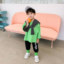 Boy long sleeve T-shirt Childrens spring and autumn Korean version blouses foreign air spring clothing pure cotton foreign air