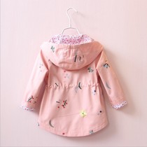 Girls windbreaker coat childrens clothing 2021 new small children Spring and Autumn Korean version of cotton casual girls short coat