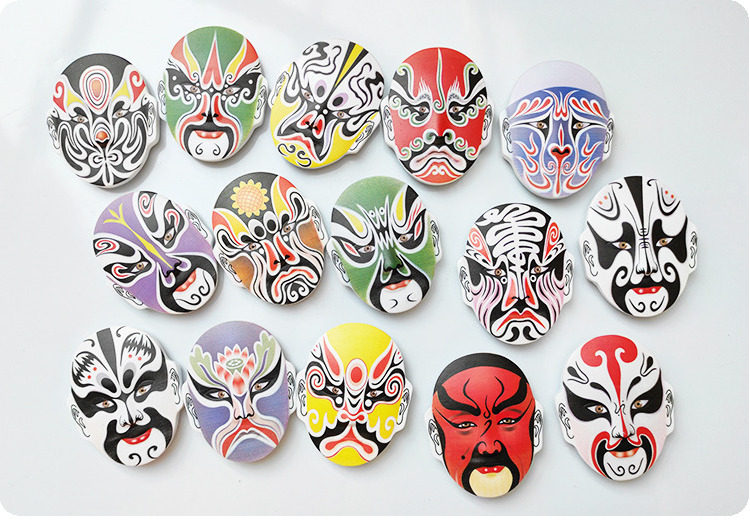 大号京剧脸谱冰箱贴磁旅游文创意树脂磁铁 戏曲人物3d立体吸铁石