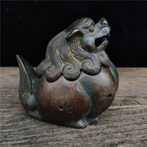 Antique antique hot sale collection Brass desk Rui Beast aromatherapy furnace Shape mighty workmanship exquisite products are good