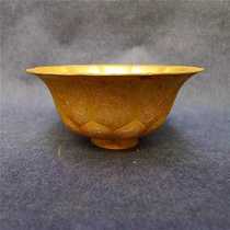 Copper carved gilded bowl Antique hot collection Handmade pattern exquisite package pulp natural products are good