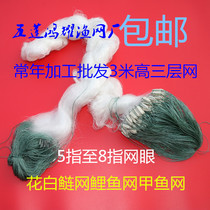 Coarse Line 2 5 fingers to 8 fingers 3 m High sunk web floating nets Three layers of fish nets Carp Nets Carp Nets BIG HEAD FISHING NETS
