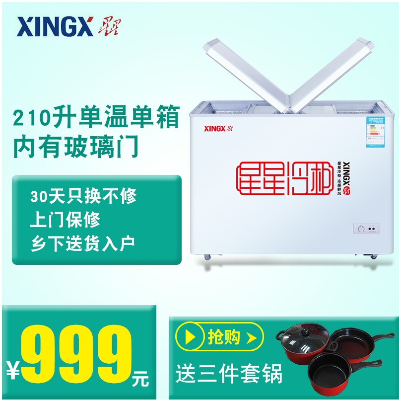 XINGX-星星 BD-BC-210HEC单温小冷柜商用小型冰柜家用冷藏冷冻柜
