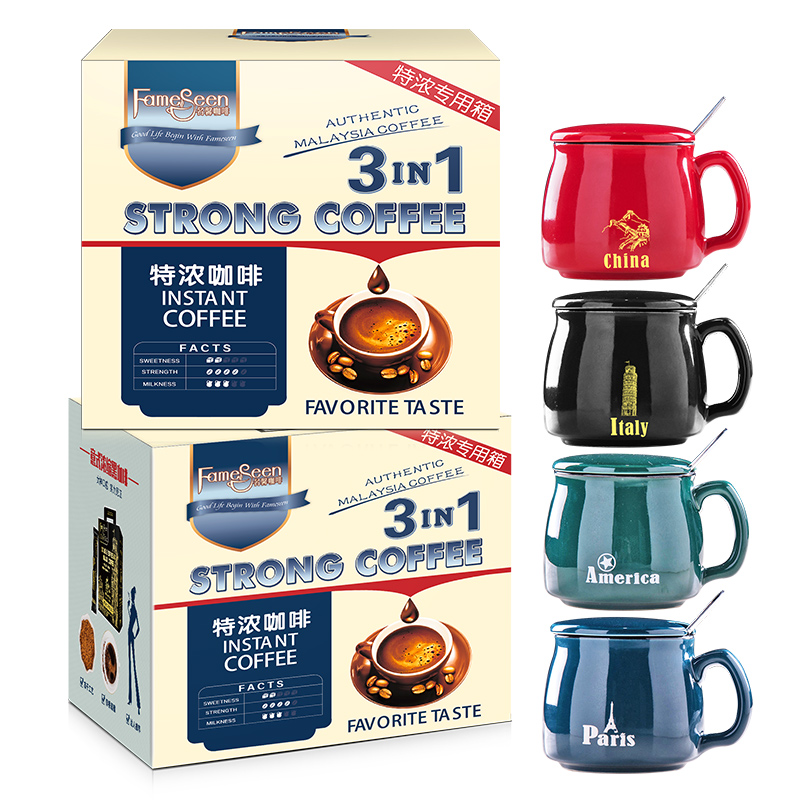 malaysia imported coffee instant 50 bars charcoal roasted original espresso powder three in one 100 bars gift box