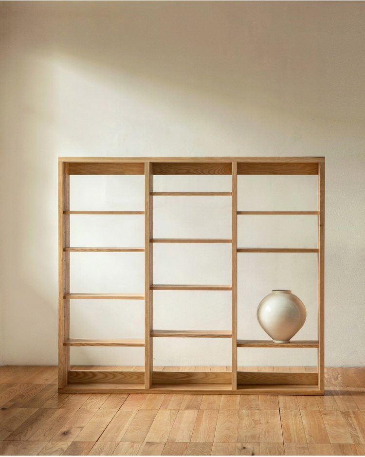宽木窄作 清简系列书柜 整墙可定制 书架 收纳 实木家具