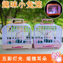 Electric acoustic control Jump Rabbit children emulation Mini luminous sounding baby baby new peculiar induction bird cage toy