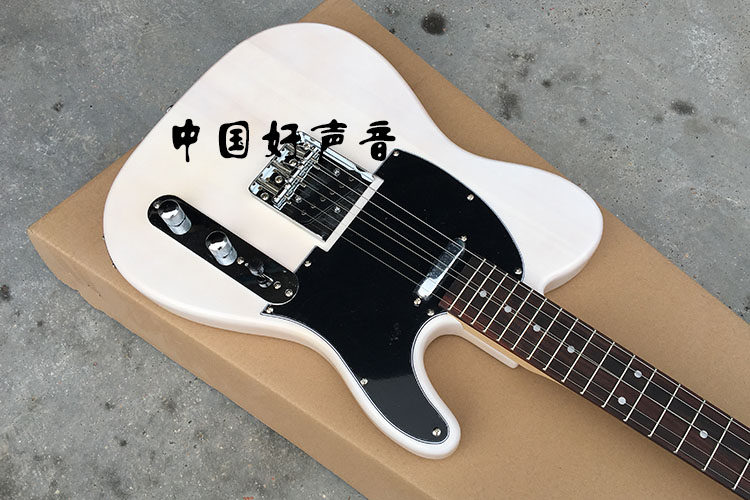 全新tele芬达款式白色琴身玫瑰木指板后穿弦颜色可定制