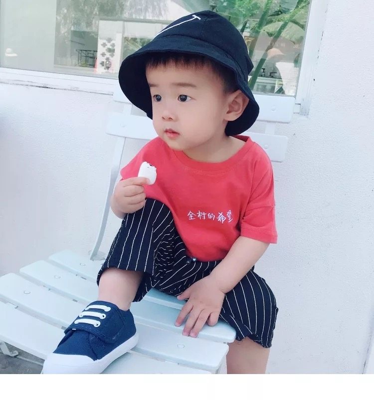 2018童装全村的希望衣服男童T恤短袖3岁姐弟