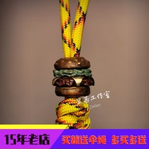 Hand Carved Works American Burger Multilayer Knife Pendant EDC Umbrella Rope Knife Pendant handmade DIY hanging pendant hanging ornament Pendant Pendant