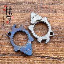 XGEDC Titanium Alloy Small Turtle EDC Portable Small Tool Breaking Window Instrumental Defense Against Wolves Necklace Pendant Key Pendant