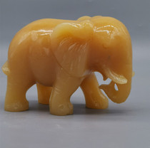 Natural Rice Yellow Jade Elephant Pendulum with a property Residence Suction property Absorbent Elephant Suction Elephant Roll Nose Elephant Living Room Office Feng Shui