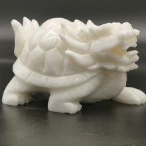 Natural Afghanistan White Jade Dragon Turtle Pendulum with Caiyu Stone Dragon Turtles Feng Shui Pendulum with Dragon Turtles Home Living Room