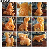 Rice yellow jade twelve Zodiac ornaments Zhaocai town house Jade rat cow Tiger Rabbit Dragon Snake Horse Sheep Monkey chicken dog pig living room decoration