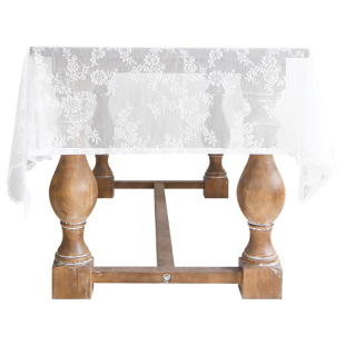 羽罗 法式蕾丝桌布长方形蕾丝盖布北欧ins白色纱网美式田园茶几布