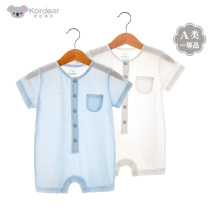 Baby summer dress thin short-sleeved jumpsuit 0-1 year old baby clothes summer romper 12 months newborn climbing suit