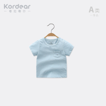 Baby thin short sleeve top men and women baby round neck with base shirt newborn cute T-shirt underwear in summer