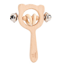 Wooden dial drum baby baby to soothe toys environmental toddler ringing bell for 3-6-12 months