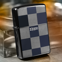  Lighter zippo genuine black ice check kerosene windproof limited personality lettering custom mens zp
