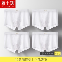 Pure cotton underwear mens white boxer shorts 100%cotton breathable sexy youth tide personality four-corner plus size pants
