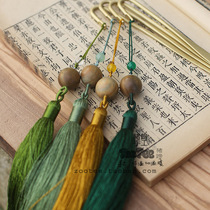 zootee classical tassel creative metal bookmarks elegant brass pole green sandalwood