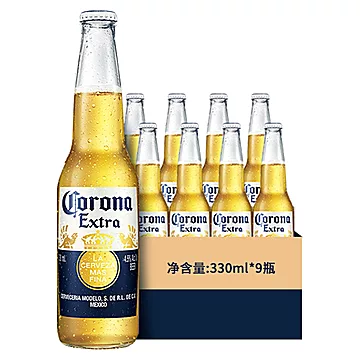 科罗娜墨西哥风味啤酒330ml*9瓶装[25元优惠券]-寻折猪