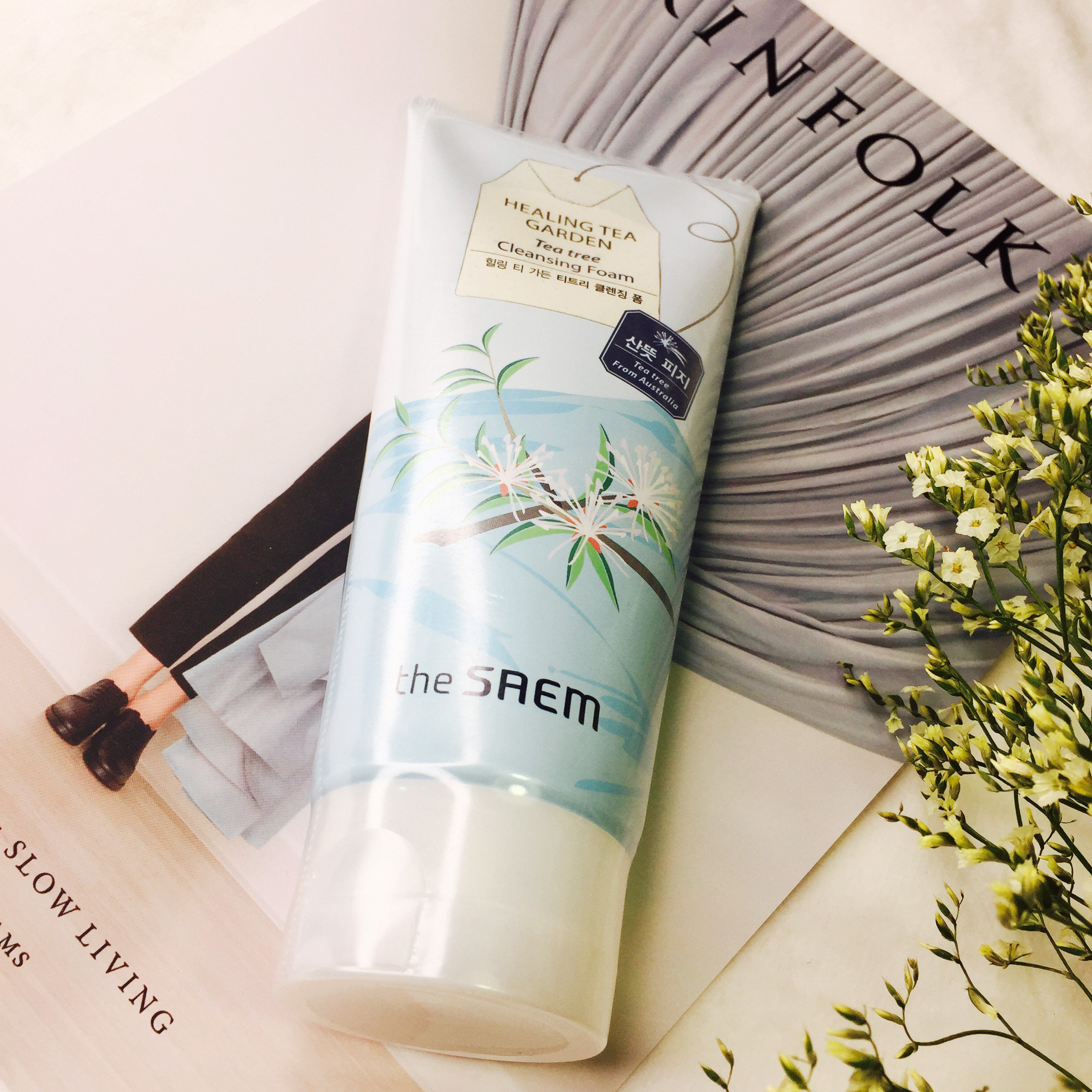 韩国the saem得鲜深层清洁茶树控油洁面霜深层清洁控油祛痘150ml_7折