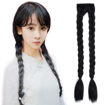 Studio costume wig Double big braids Twist braids Vintage modeling Republic of China stage performance long braids fake ponytail