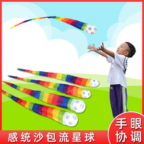 Kindergarten sensory integration training Meteor ball Childrens fun sports game Ribbon wind resistance soft ball with rope sandbag